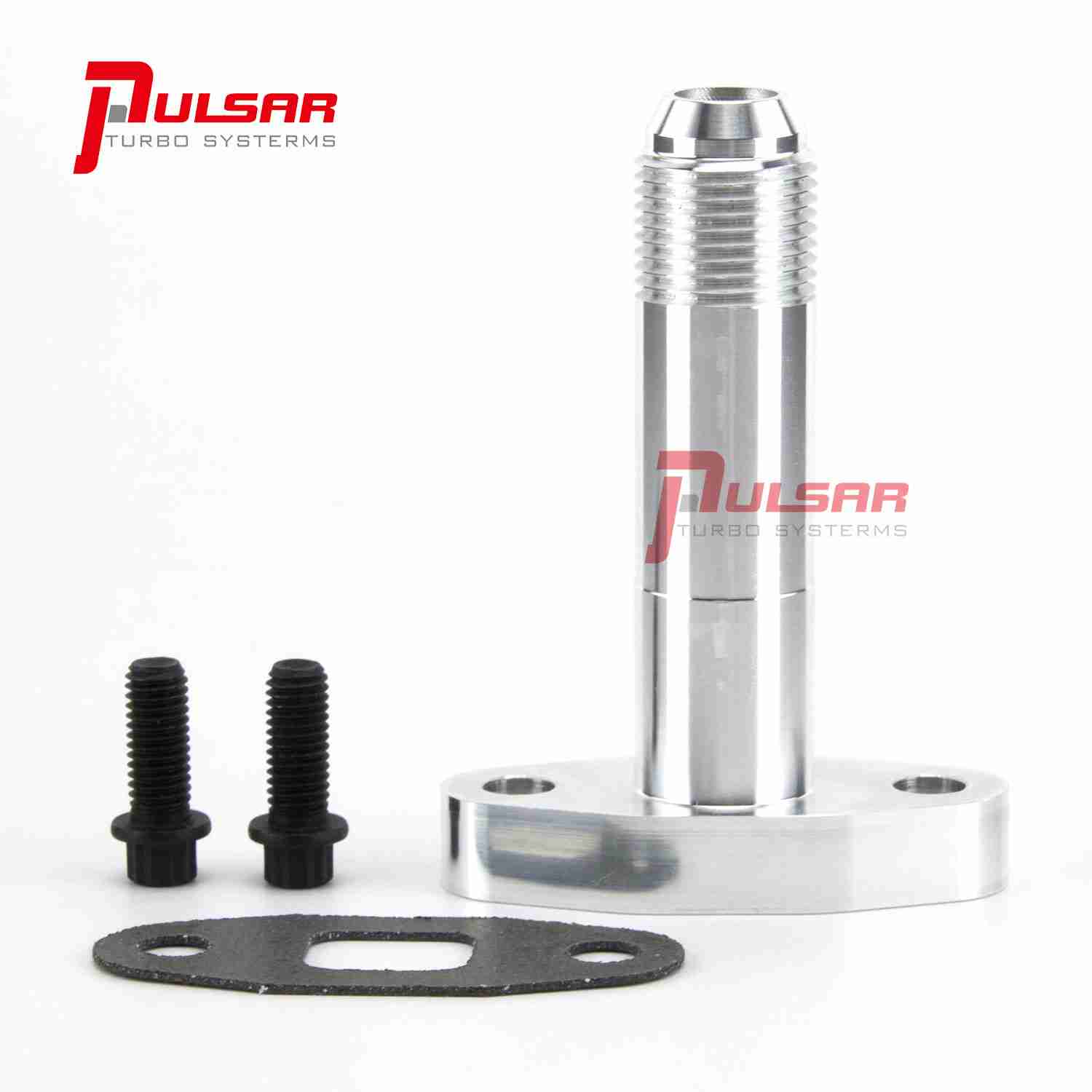 Pulsar Turbo '-10 AN Extended Oil Drain Flange Install Kit for T4 Turbo by Pulsar Turbo available at Torque Lab