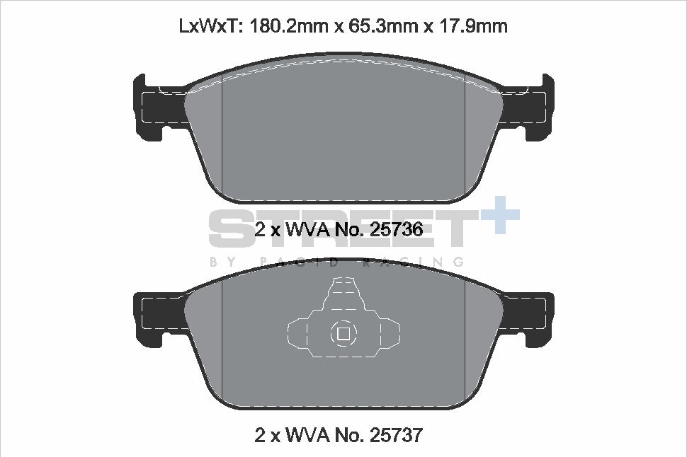 Pagid Racing Street+ Brake Pads - Front | T8125SP2001 - Pagid Racing brake pads