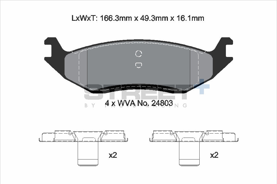 Pagid Racing Street+ Brake Pads - Rear | T8137SP2001 - Pagid Racing brake pads