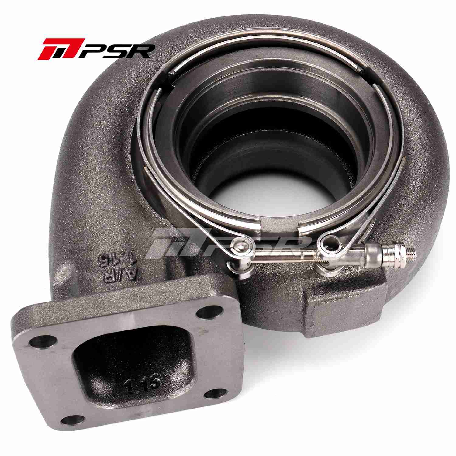 Pulsar Turbo PSR 75G Turbine Housings for 7375G 7975G 6275G 6775G Turbos - T4 Open Inlet, V-Band Outlet (fits 3.5" OD Tubing), 1.15A/R by Pulsar Turbo available at Torque Lab