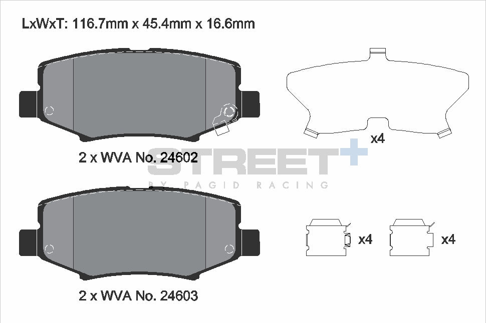Pagid Racing Street+ Brake Pads - Rear | T8081SP2001 - Pagid Racing brake pads