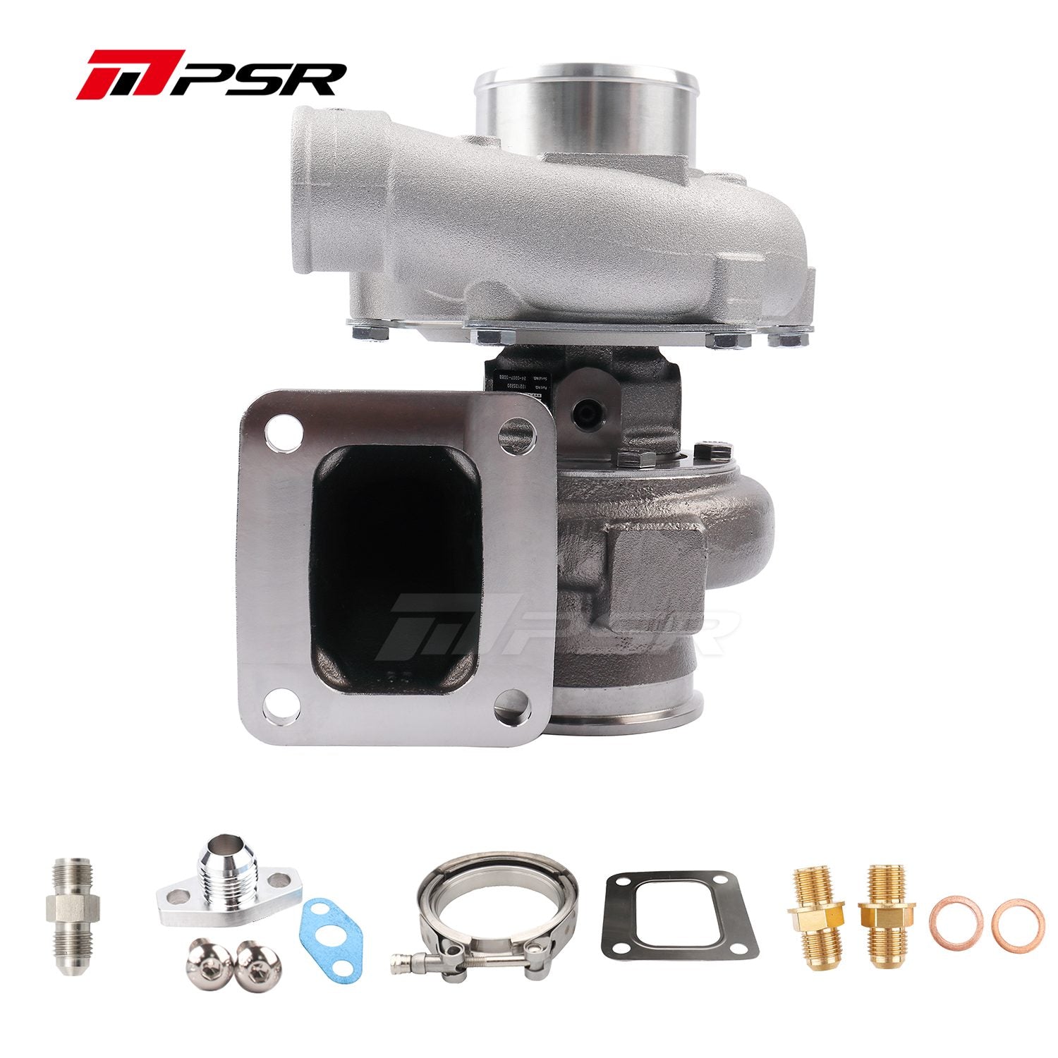 Pulsar Turbo PSR3582 Compact Dual Ball Bearing Turbocharger - T4 OPEN 0.63A/R STAINLESS STEEL by Pulsar Turbo available at Torque Lab