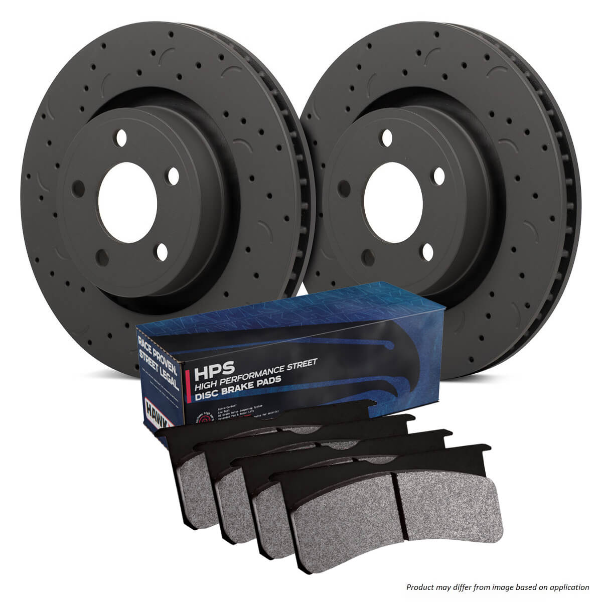 HKC5363.393F - Hawk Brake Kit - HPS Pads & Talon Slotted & Drilled Discs; Front – Brake Pads by Hawk | Torque Lab