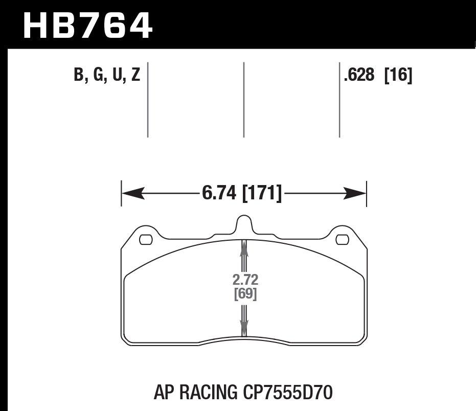 HB764B.628 - Hawk HPS 5.0 Brake Pads;