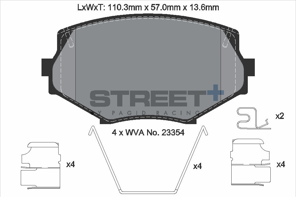 Pagid Racing Street+ Brake Pads - Front | T8171SP2001 - Pagid Racing brake pads