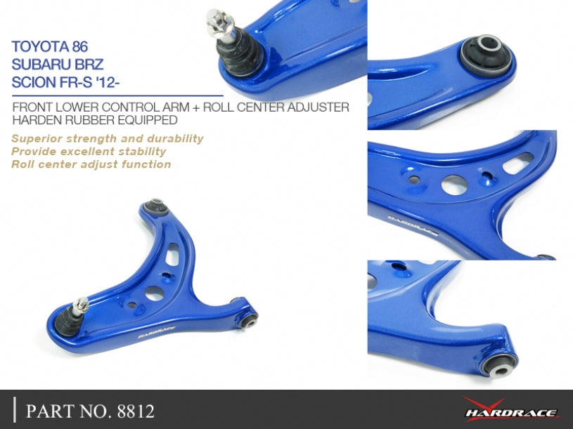 Front Lower Control Arm + Roll Center Adjuster Scion FR-S, Subaru BRZ, Toyota 86