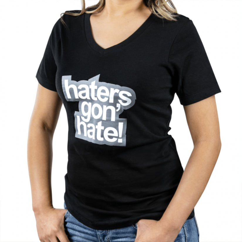 Skunk2 Haters Gon' Hate Ladies V-Neck T-Shirt Black MD