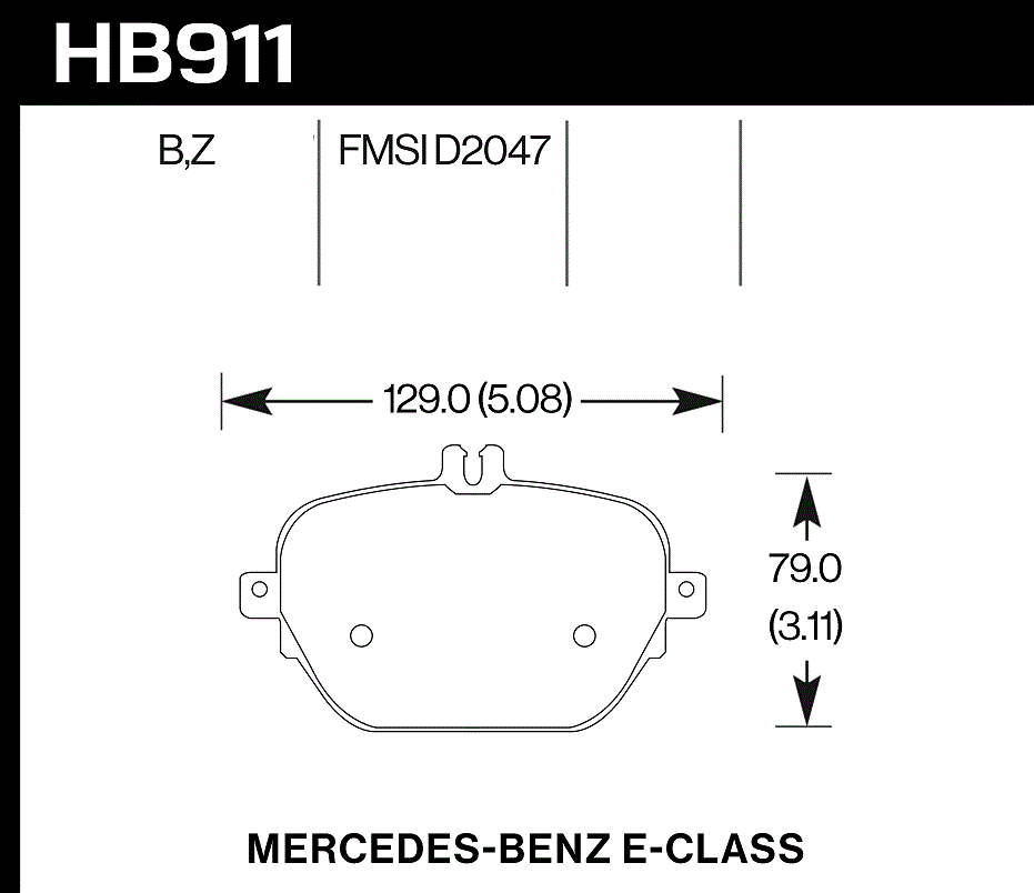 HB911Z.654 - Hawk PC Brake Pads; Rear