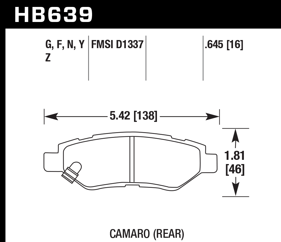 HB639B.645 - Hawk HPS 5.0 Brake Pads; Rear