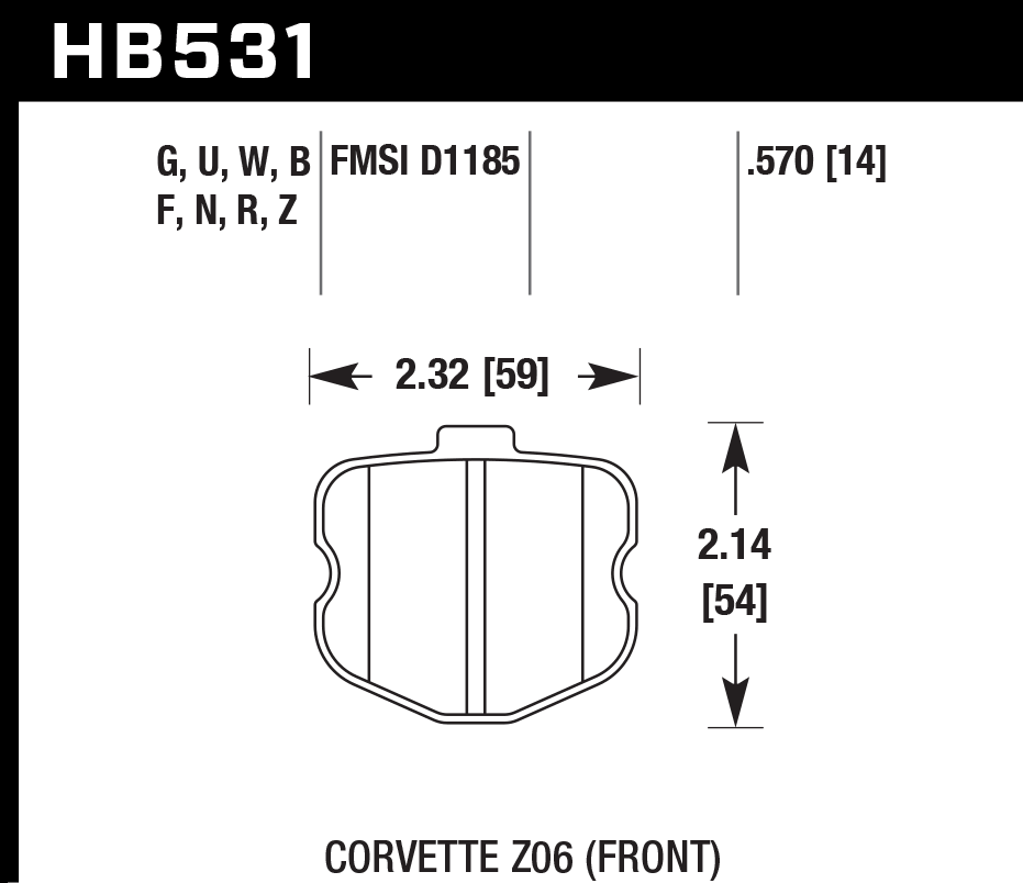 HB531D.570 - Hawk ER-1 Brake Pads; Front