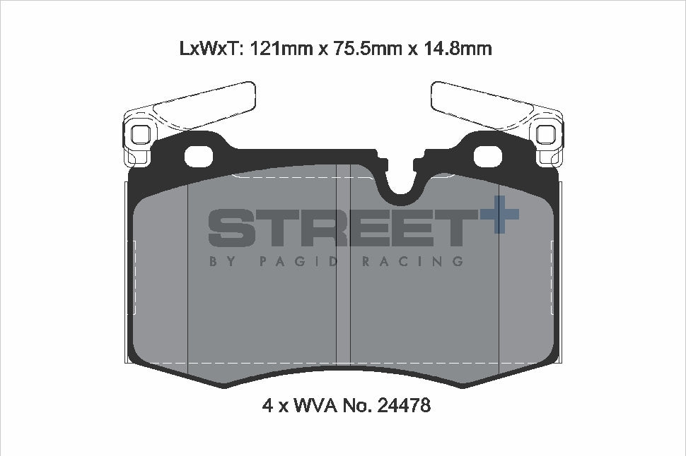 Pagid Racing Street+ Brake Pads - Front | T8188SP2001 - Pagid Racing brake pads