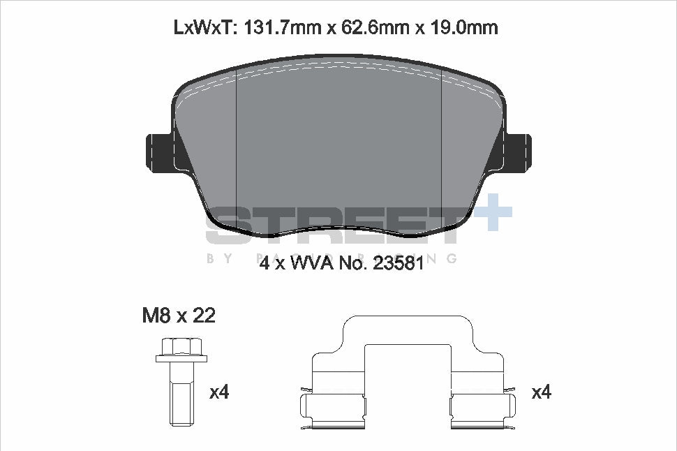 Pagid Racing Street+ Brake Pads - Front | T8177SP2001 - Pagid Racing brake pads