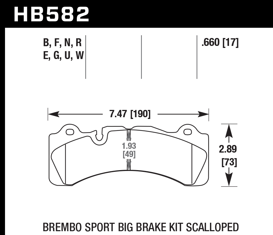 HB582B.660 - Hawk HPS 5.0 Brake Pads;