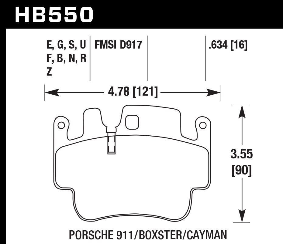 HB550G.634 - Hawk DTC-60 Brake Pads; Front