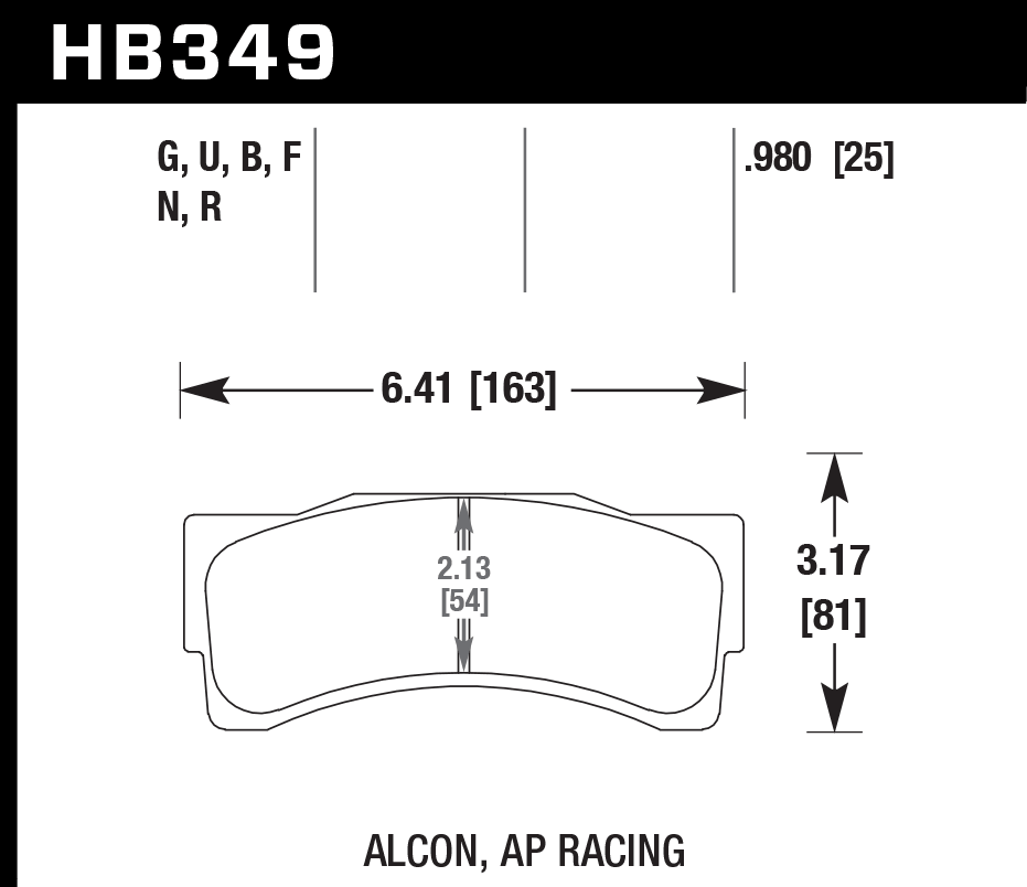 HB349D.980 - Hawk ER-1 Brake Pads; Front