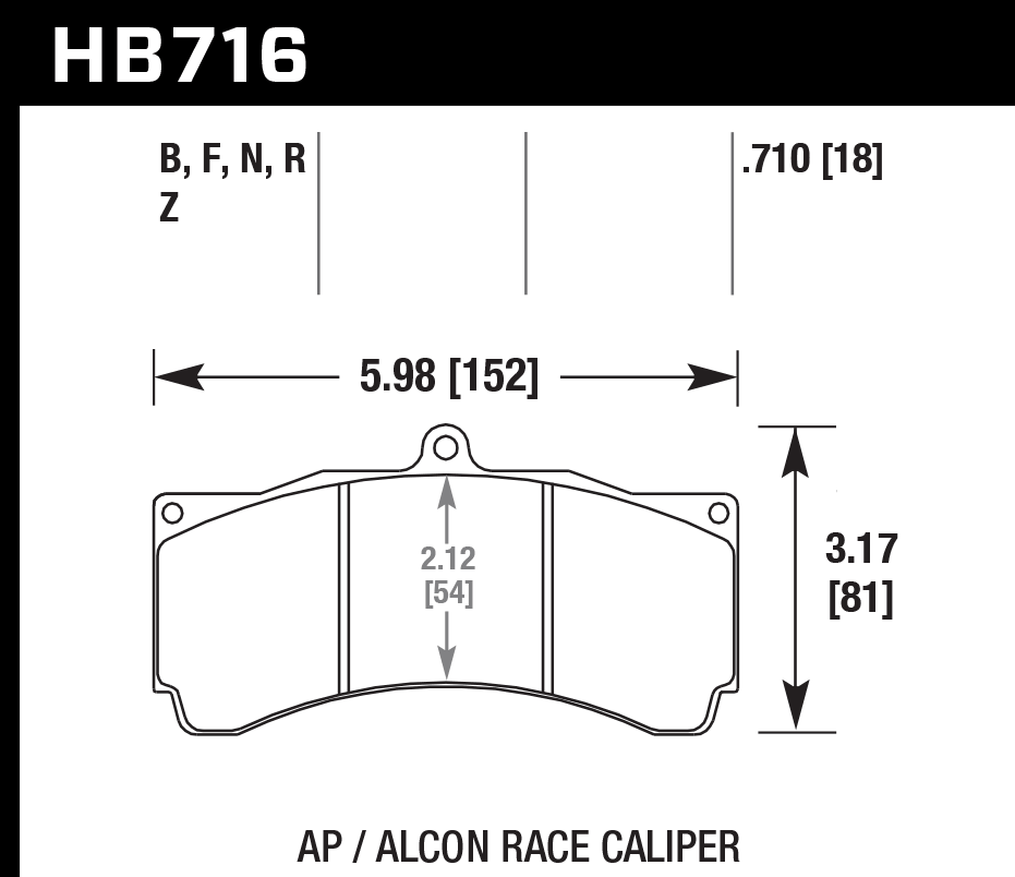 HB716F.710 - Hawk HPS Brake Pads;