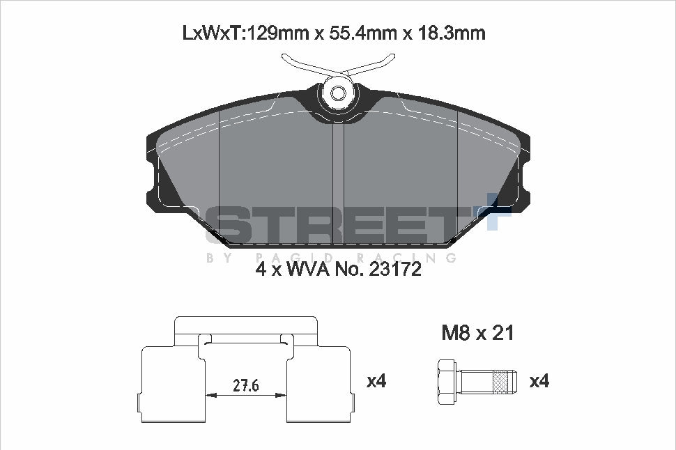 Pagid Racing Street+ Brake Pads - Front | T8165SP2001 - Pagid Racing brake pads