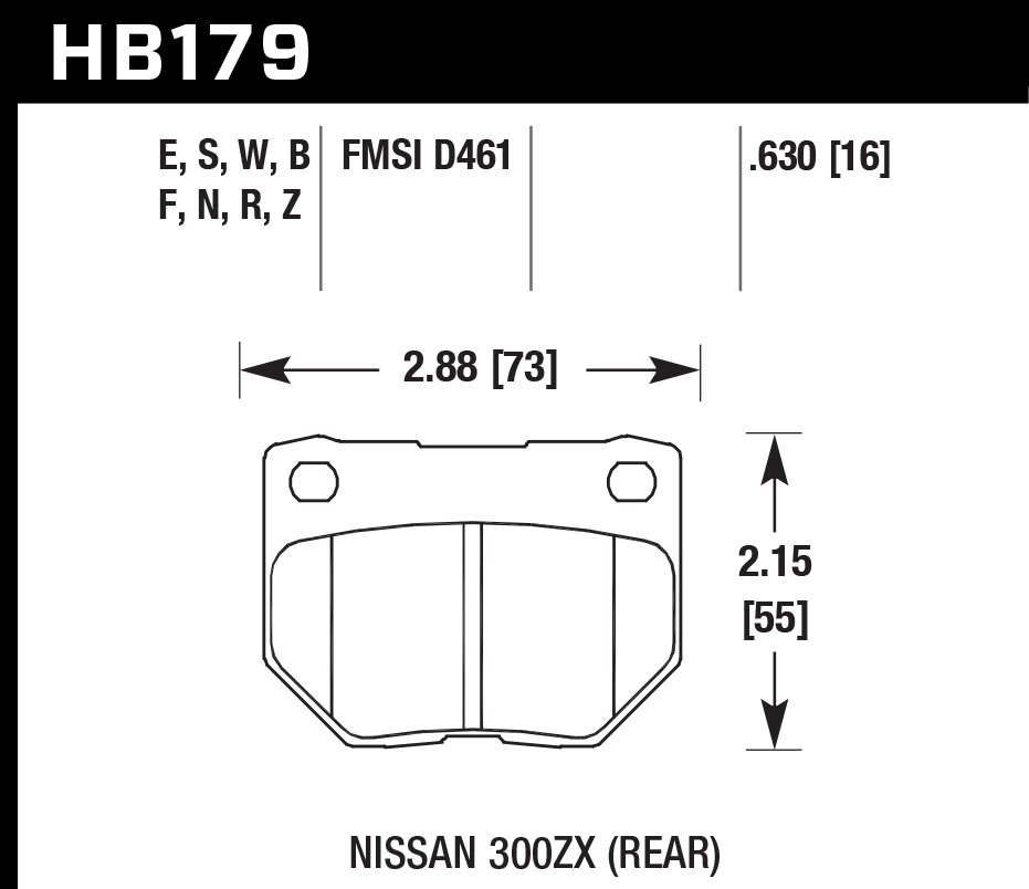 HB179F.630 - Hawk HPS Brake Pads; Rear