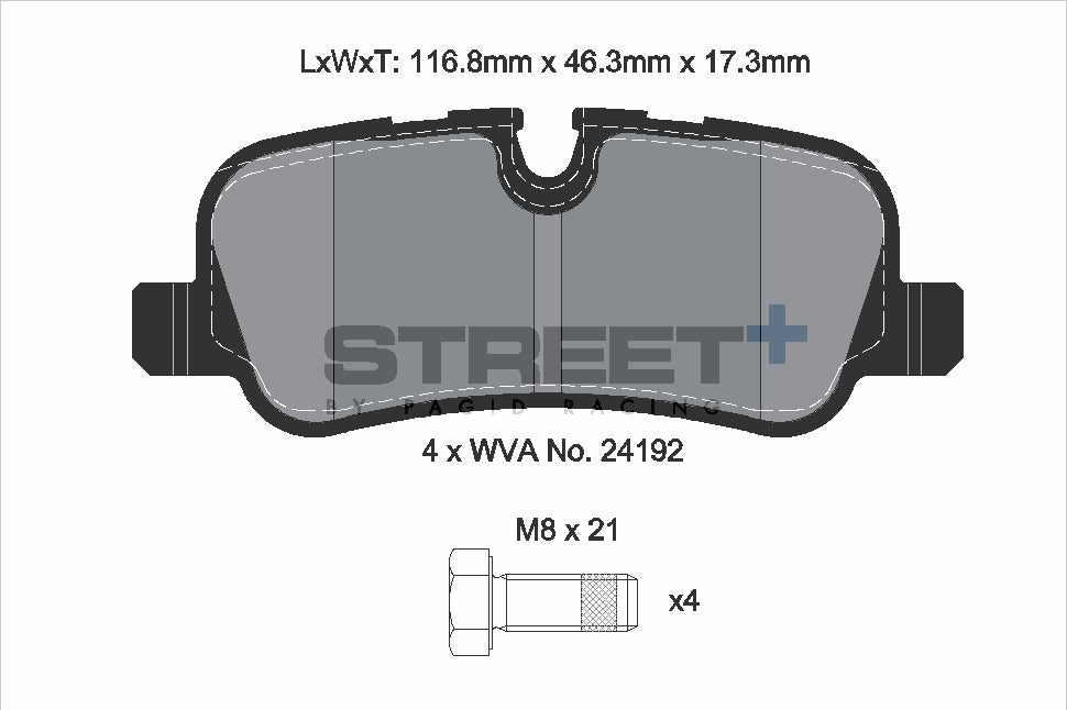 Pagid Racing Street+ Brake Pads - Rear | T8061SP2001 - Pagid Racing brake pads