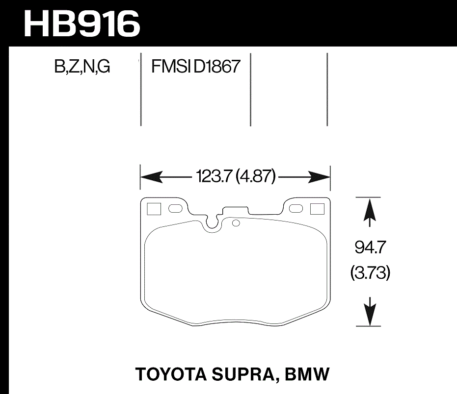 HB916Z.740 - Hawk PC Brake Pads; Front