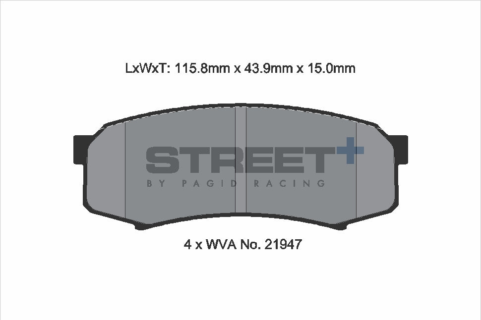 Pagid Racing Street+ Brake Pads - Rear | T8007SP2001 - Pagid Racing brake pads
