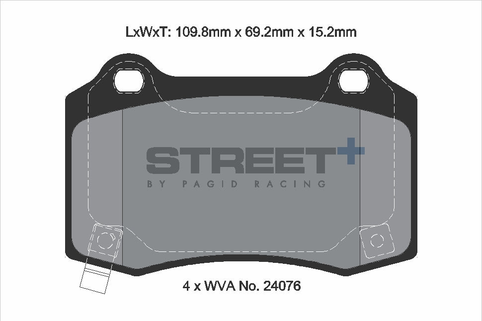 Pagid Racing Street+ Brake Pads - Rear | T8055SP2001 - Pagid Racing brake pads