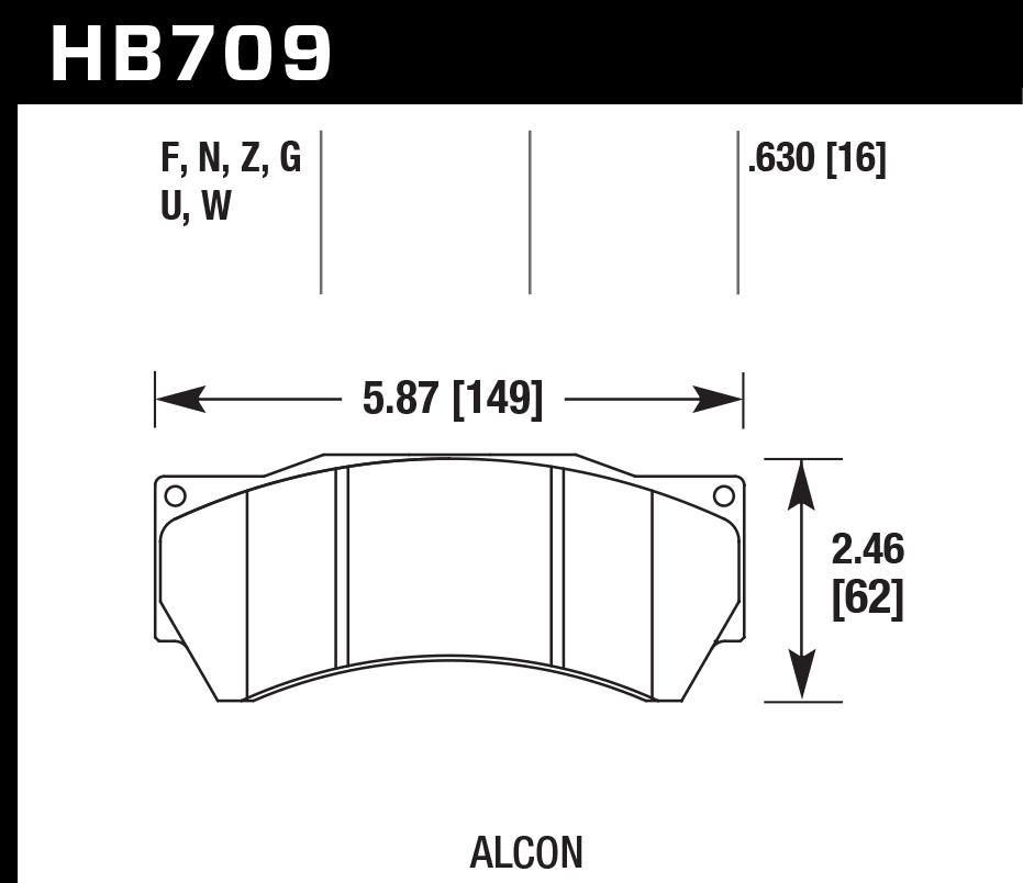 HB709F.630 - Hawk HPS Brake Pads;