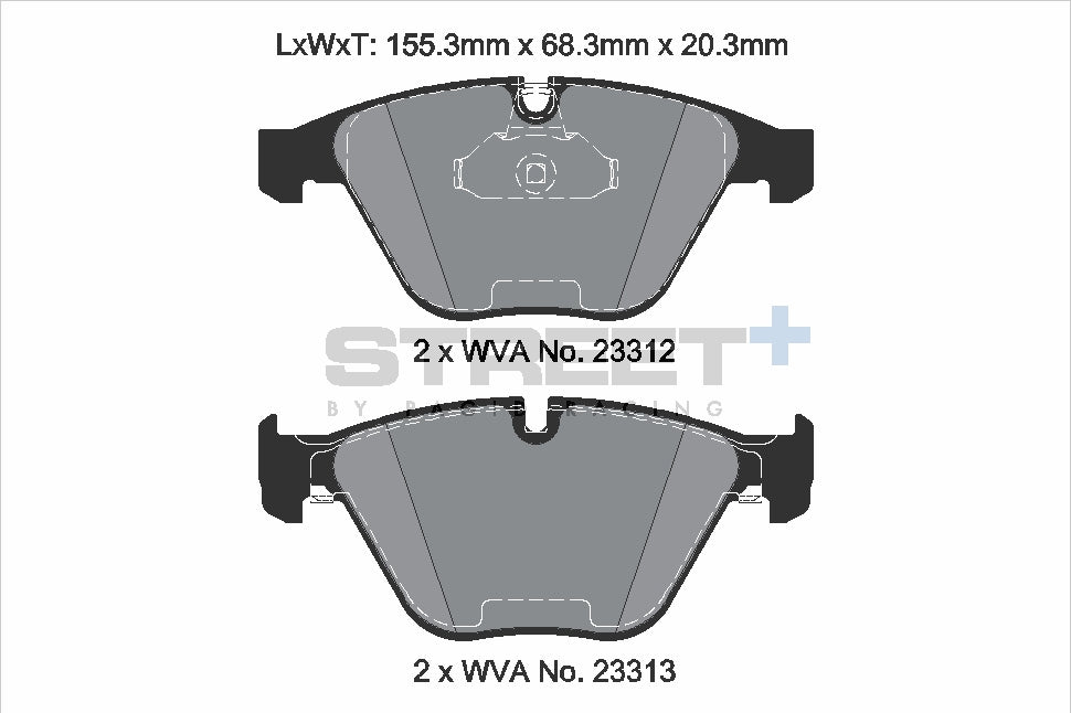Pagid Racing Street+ Brake Pads - Front | T8024SP2001 - Pagid Racing brake pads