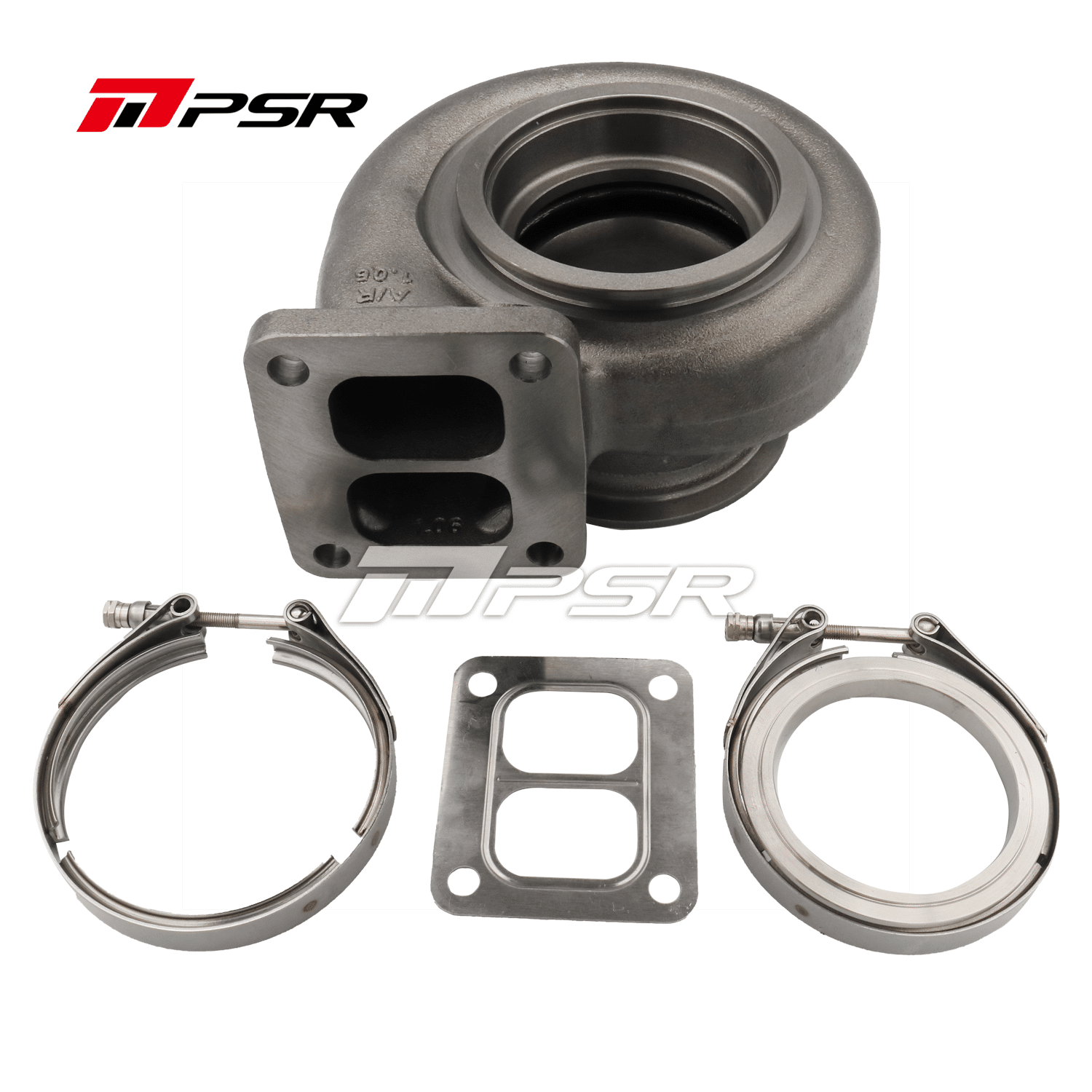 Pulsar Turbo PSR 70G Turbine Housings for 6270G 7170G Turbos - T4 Divided Inlet, V-Band Outlet (fits 4" OD Tubing), 0.95 A/R by Pulsar Turbo available at Torque Lab