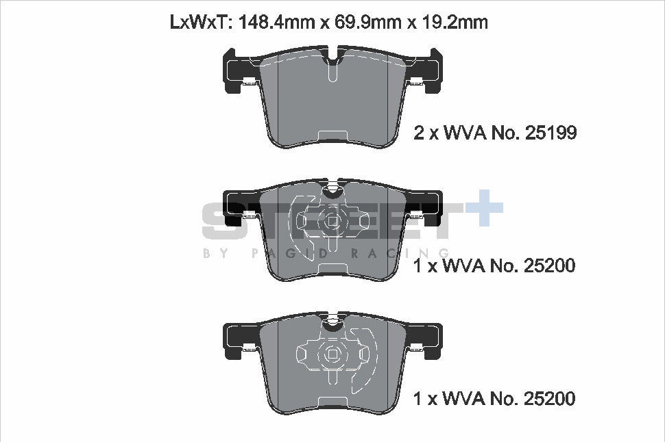 Pagid Racing Street+ Brake Pads - Front | T8113SP2001 - Pagid Racing brake pads