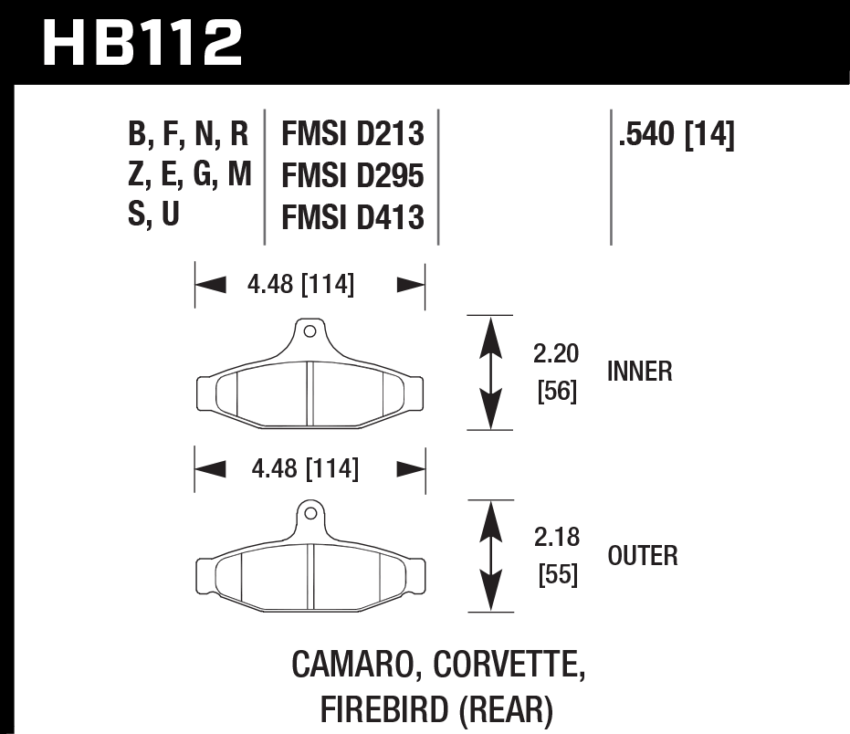 HB112G.540 - Hawk DTC-60 Brake Pads; Rear