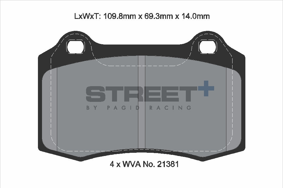 Pagid Racing Street+ Brake Pads - Front | T8155SP2001 - Pagid Racing brake pads
