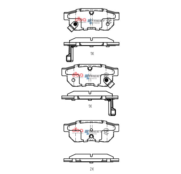 DB1163SSEV - DBA Street Series EV Brake Pads; Rear