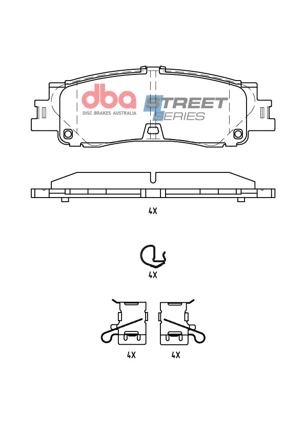 DB15078SS - DBA Street Series Brake Pads; Rear