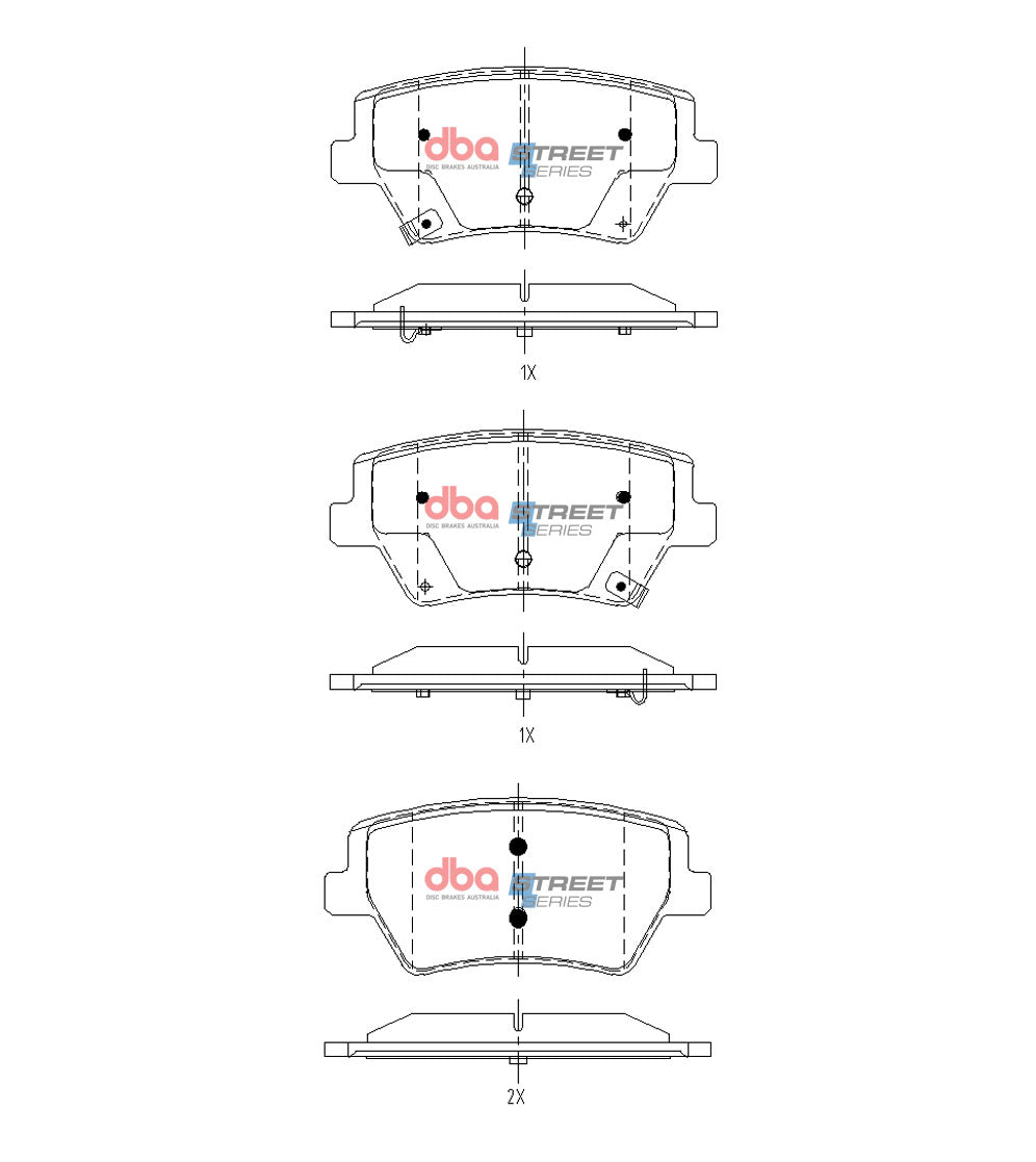 DB15142SS - DBA Street Series Brake Pads; Rear