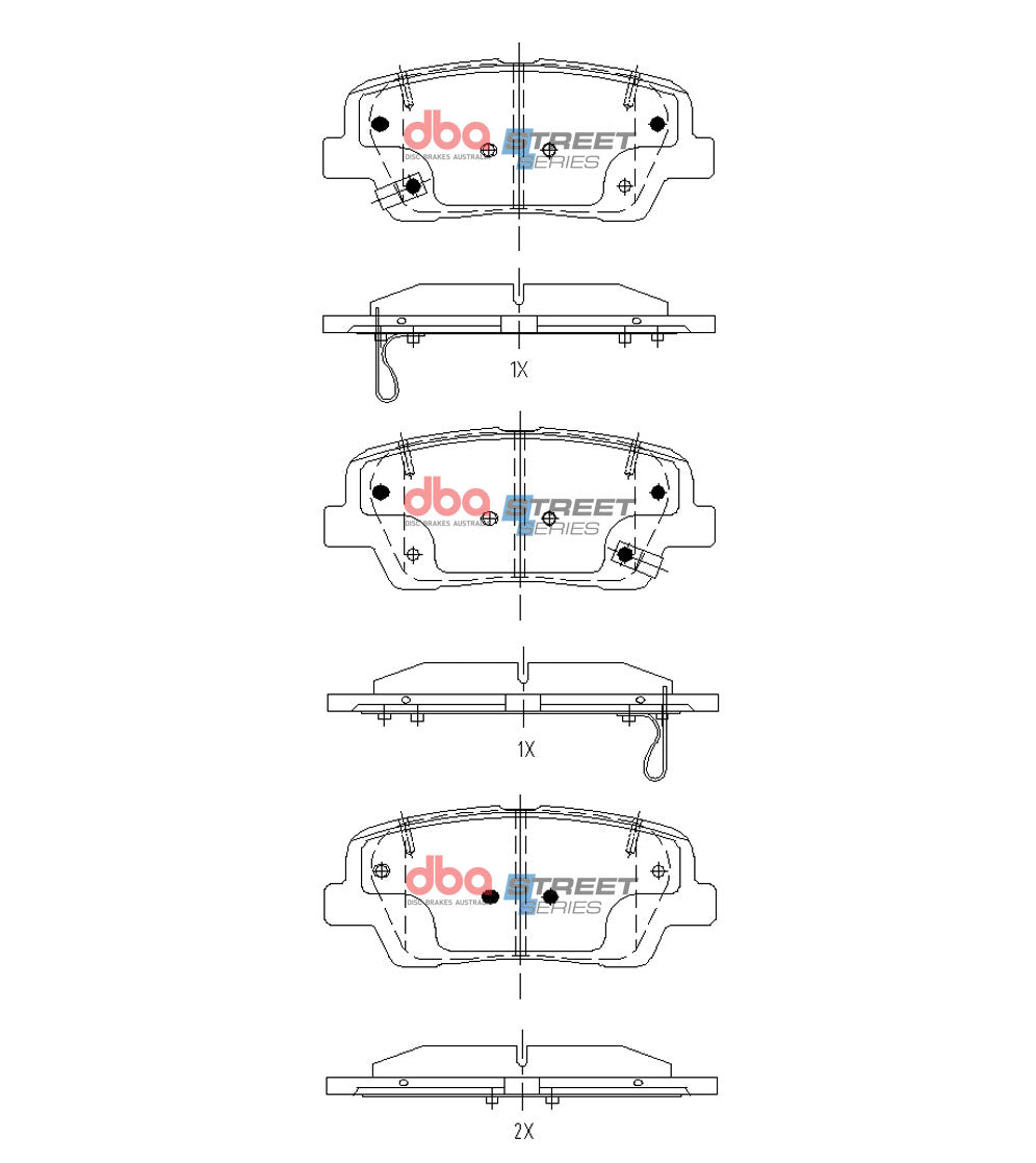 DB15157SS - DBA Street Series Brake Pads; Rear