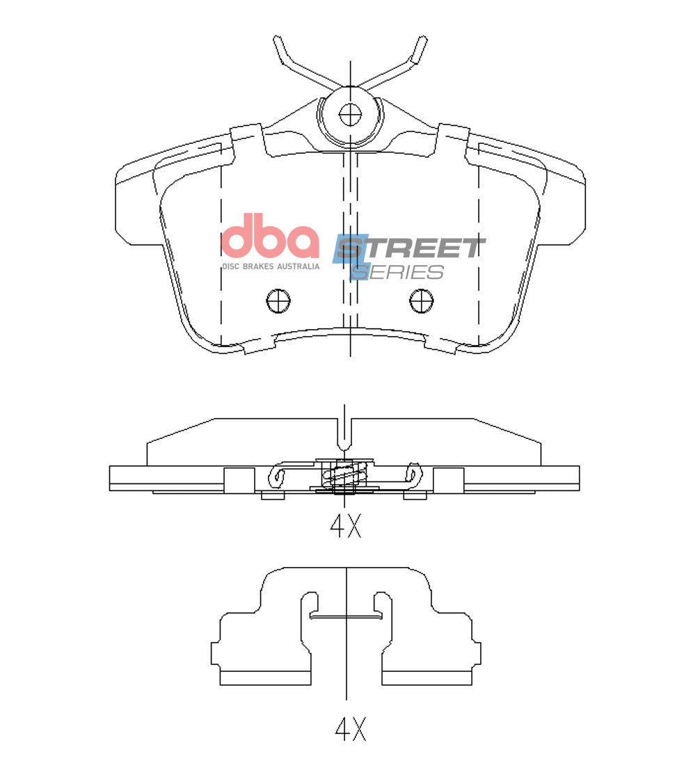 DB15167SS - DBA Street Series Brake Pads; Rear