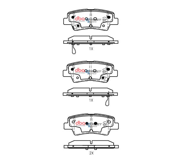 DB2076SSEV - DBA Street Series EV Brake Pads; Rear