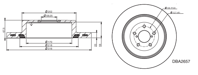 DBA2657 - Street Series OE Brake Rotor; Rear