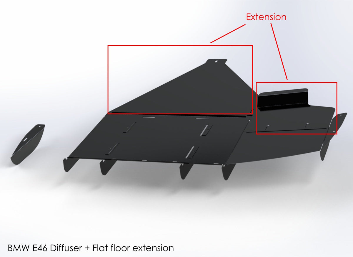 ST Trackparts BMW E46 Diffuser Flat Floor (Non-M) - product image 2