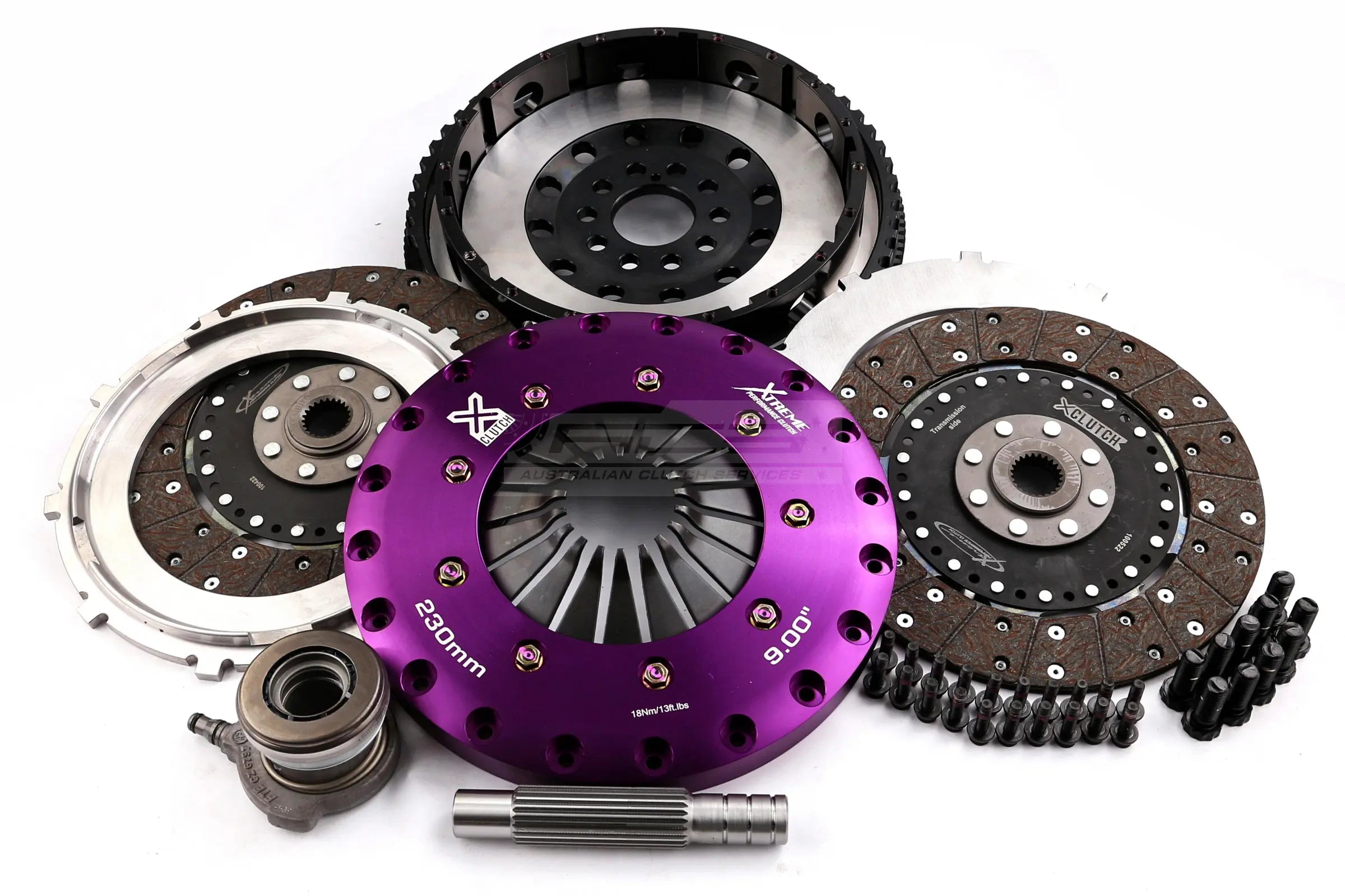 Xtreme Performance - 230mm Organic Twin Plate Clutch Kit Incl Flywheel & CSC 1200Nm