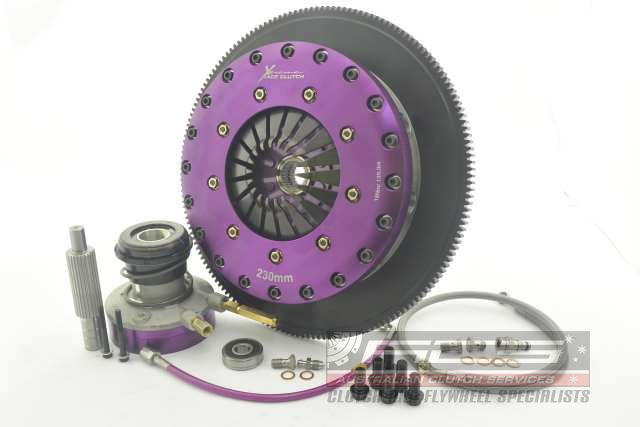 Xtreme Performance - 230mm Organic Twin Plate Clutch Kit Incl Flywheel & CSC 1200Nm