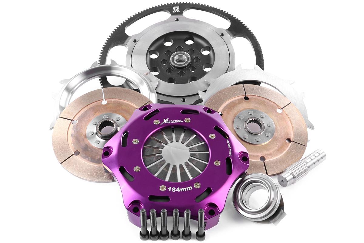 Xtreme Performance - 184mm Rigid Ceramic Twin Plate Clutch Kit Incl Flywheel 1220Nm