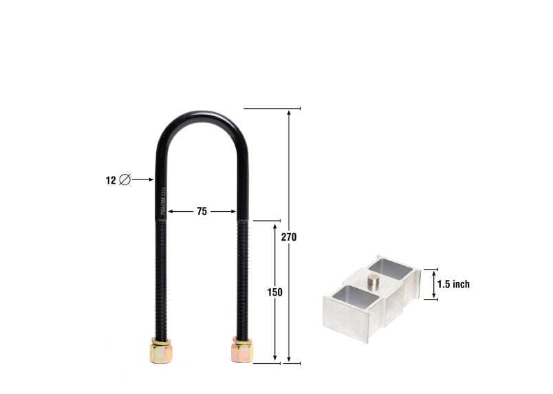Whiteline Lowering Block - Kit 1.5"" - Holden Crewman / Holden One Tonner / Universal Products Lowering Blocks - KLB112-15 - image 2