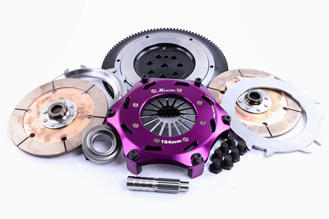 Xtreme Performance - 184mm Rigid Ceramic Twin Plate Clutch Kit Incl Flywheel 1220Nm