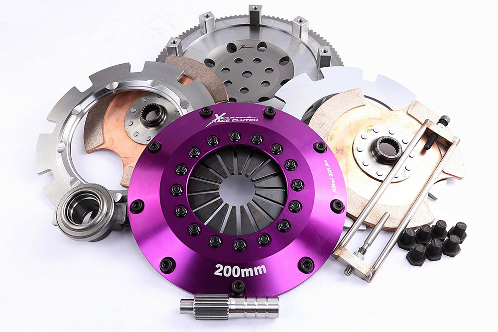 Xtreme Performance - 200mm Rigid Ceramic Twin Plate Clutch Kit Incl Flywheel 1200Nm