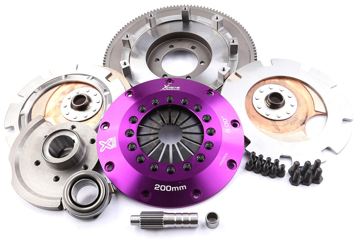Xtreme Performance - 200mm Rigid Ceramic Twin Plate Clutch Kit Incl Flywheel 1200Nm