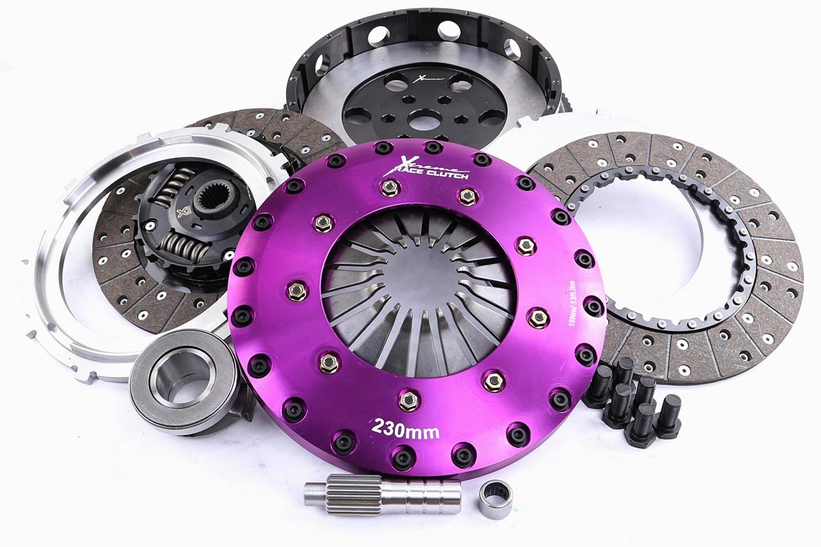Xtreme Performance - 230mm Sprung hub Organic Twin Plate Clutch Kit Incl Flywheel 1000Nm