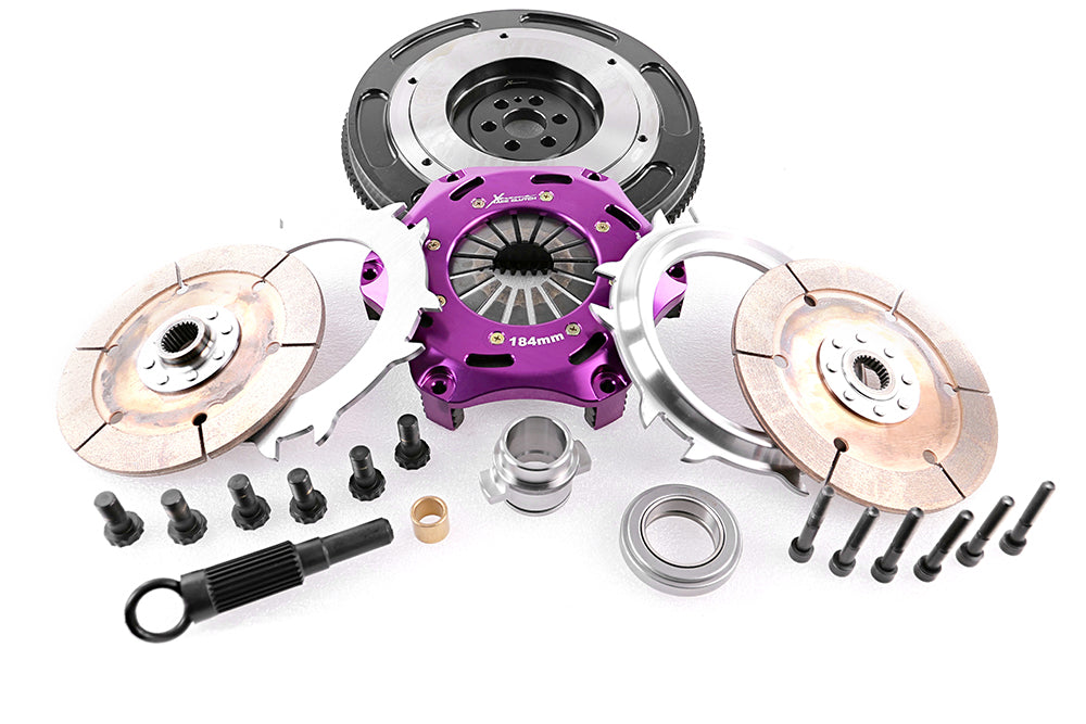 Xtreme Performance - 184mm Rigid Ceramic Twin Plate Clutch Kit Incl Flywheel 1220Nm