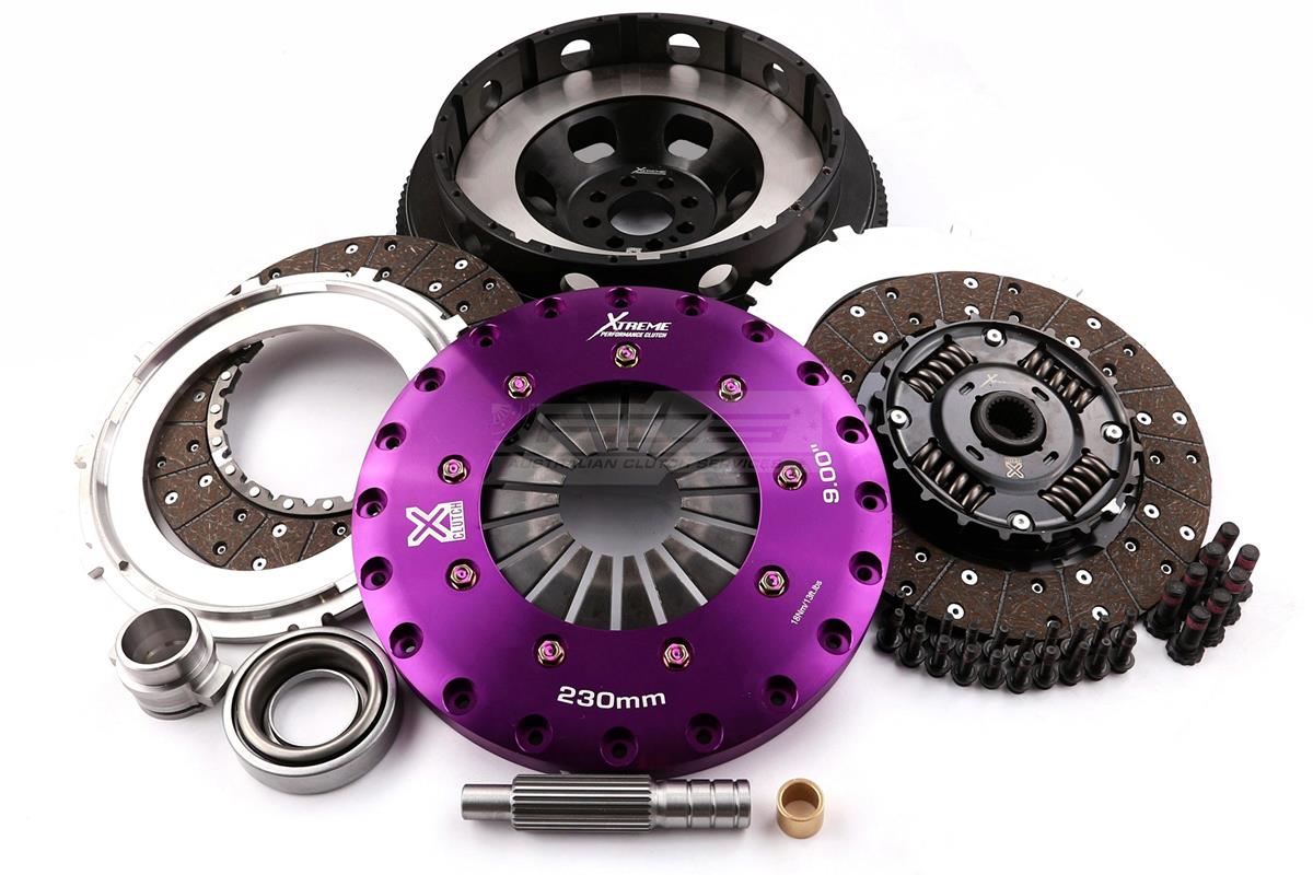 Xtreme Performance - 230mm Sprung hub Organic Twin Plate Clutch Kit Incl Flywheel 1000Nm